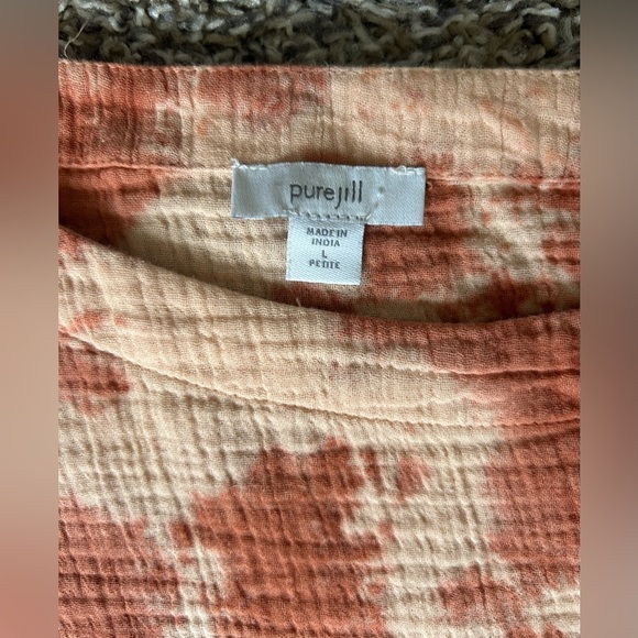 5/$25 Pure Jill 100% Cotton women’s tie dye patterned top size large - Picture 7 of 10